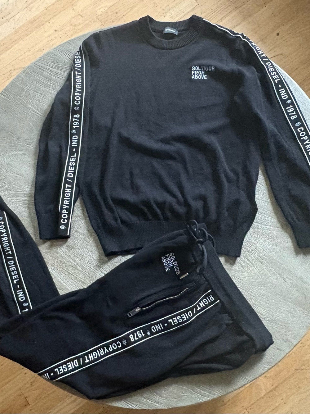 Diesel Black Two-Piece Logo Track Sweater & Joggers Set